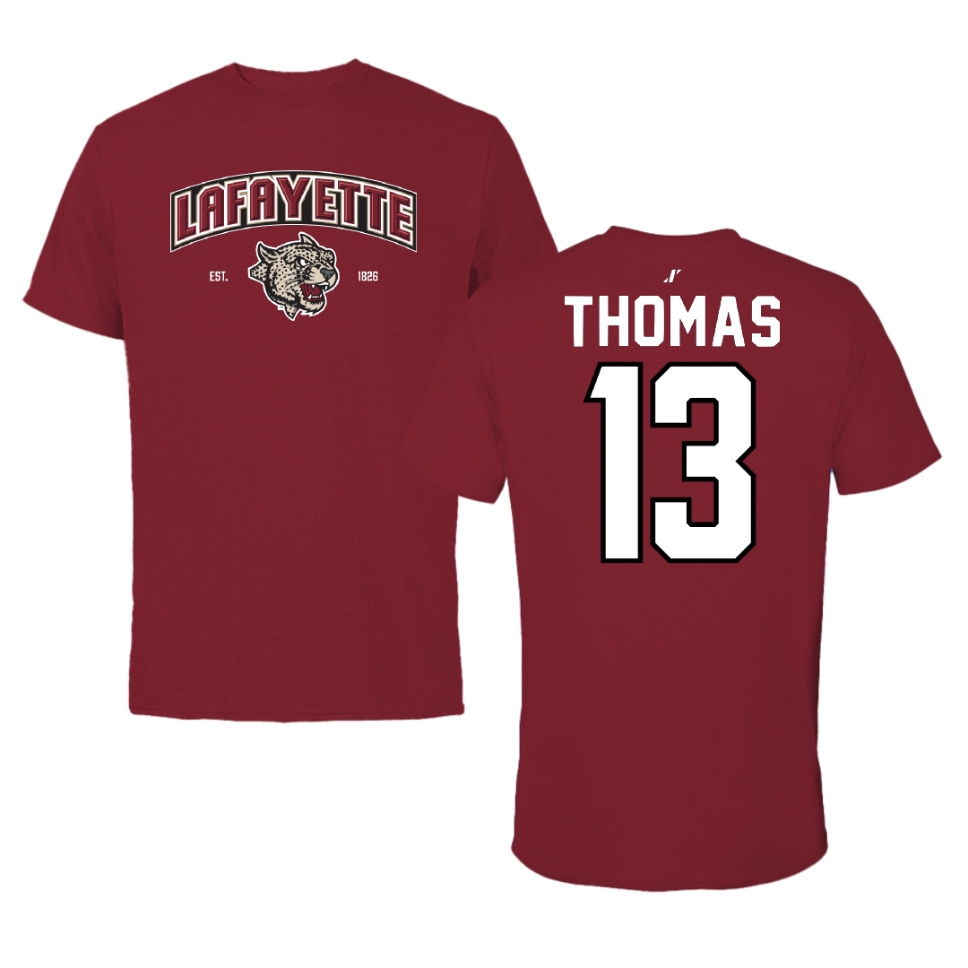 Lafayette College Football Cardinal General Tee - #13 Reggie Thomas