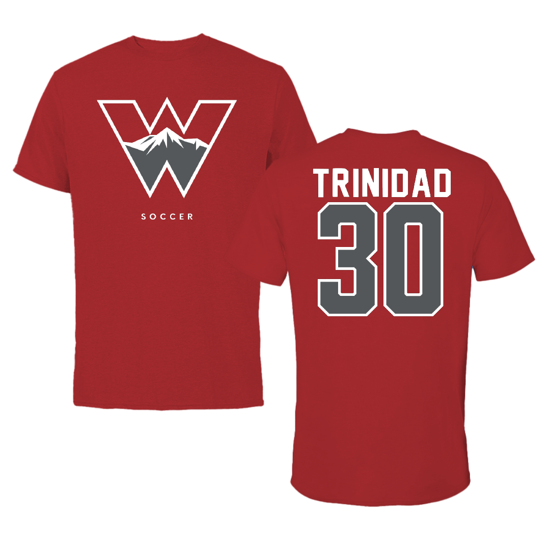 Western Colorado University Soccer Canvas Red Tee - #30 Desiree Trinidad