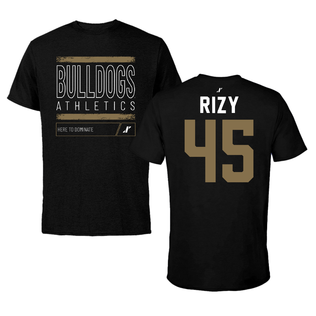 Bryant University Baseball Black Dominate Performance Tee - #45 Kyle Rizy