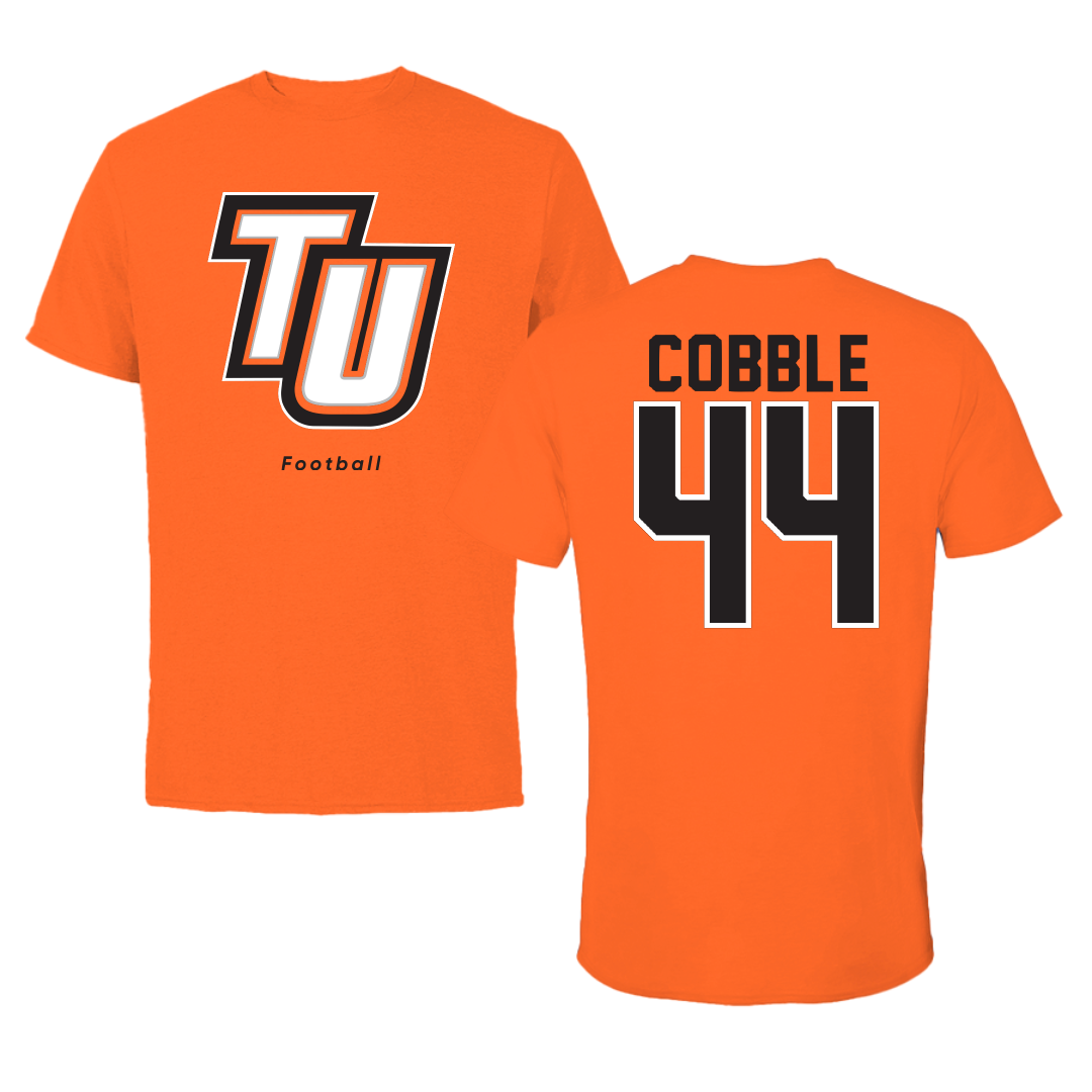 Tusculum University Football Orange Tee - #44 Kenton Cobble