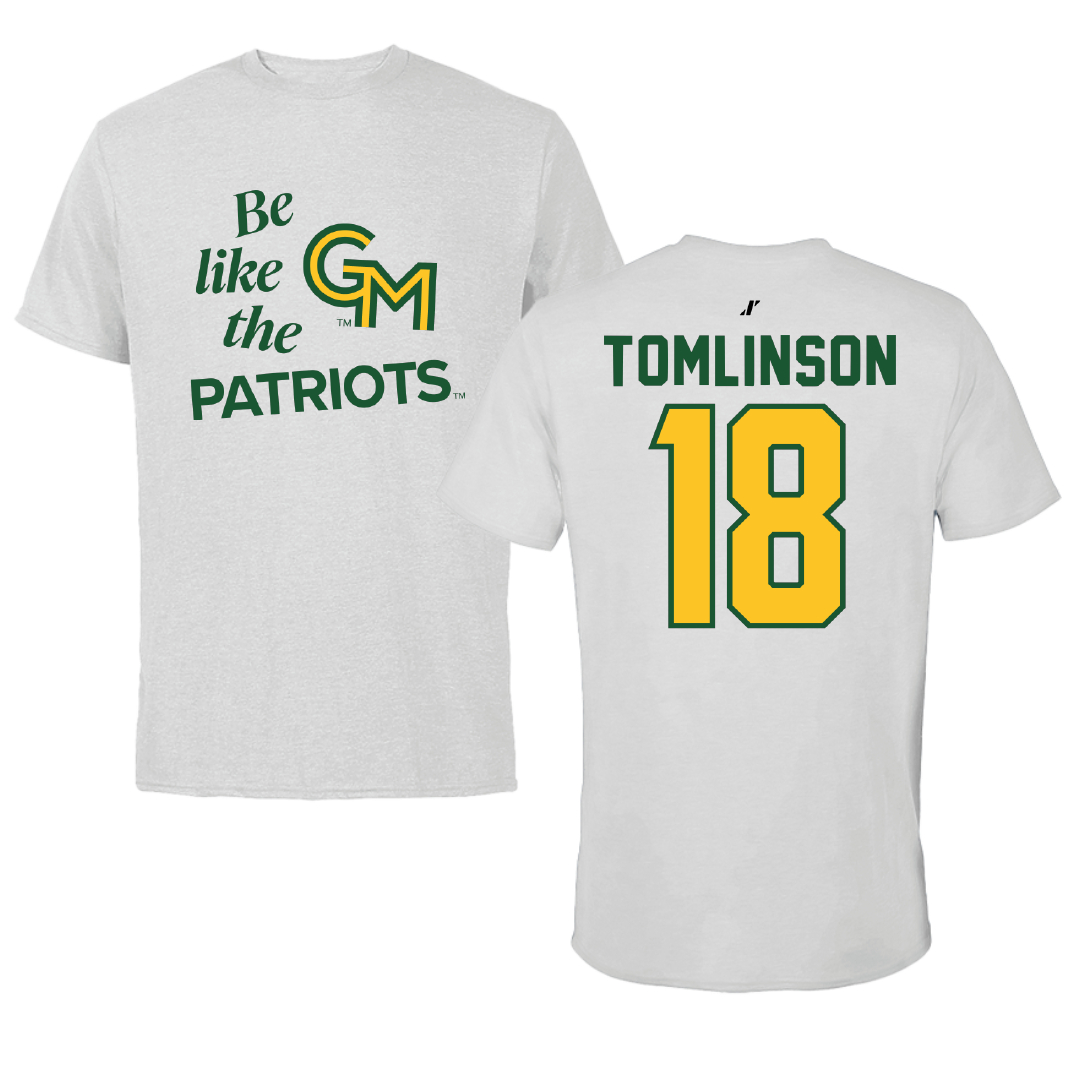 George Mason University Baseball Light Gray Be Like Us Tee - #18 Ty Tomlinson
