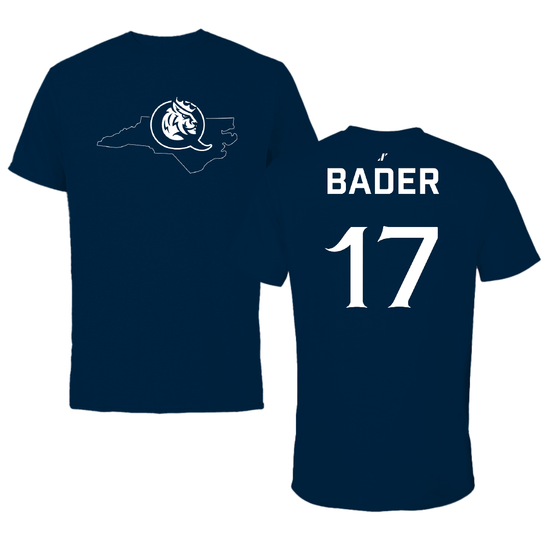 Queens University of Charlotte Soccer Navy State Performance Tee - #17 Jaisa Bader