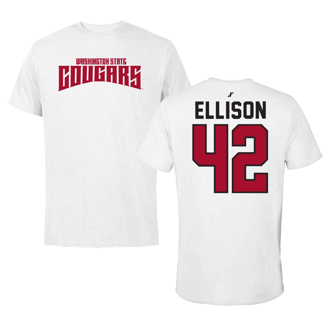 Washington State University Football White Classic Performance Tee - #42 Jack Ellison