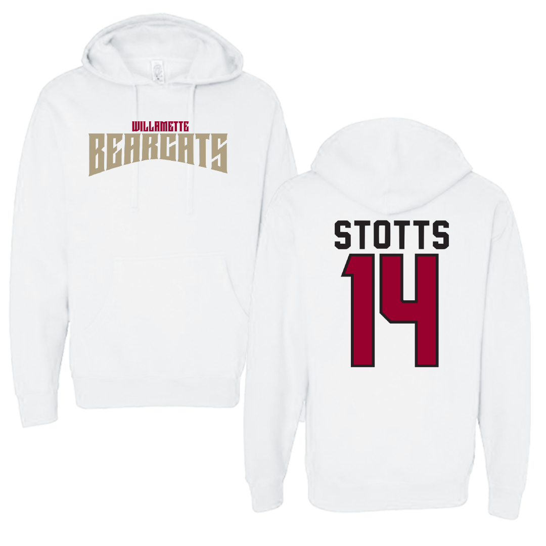 Willamette University Soccer White Classic Hoodie - #14 Erica Stotts