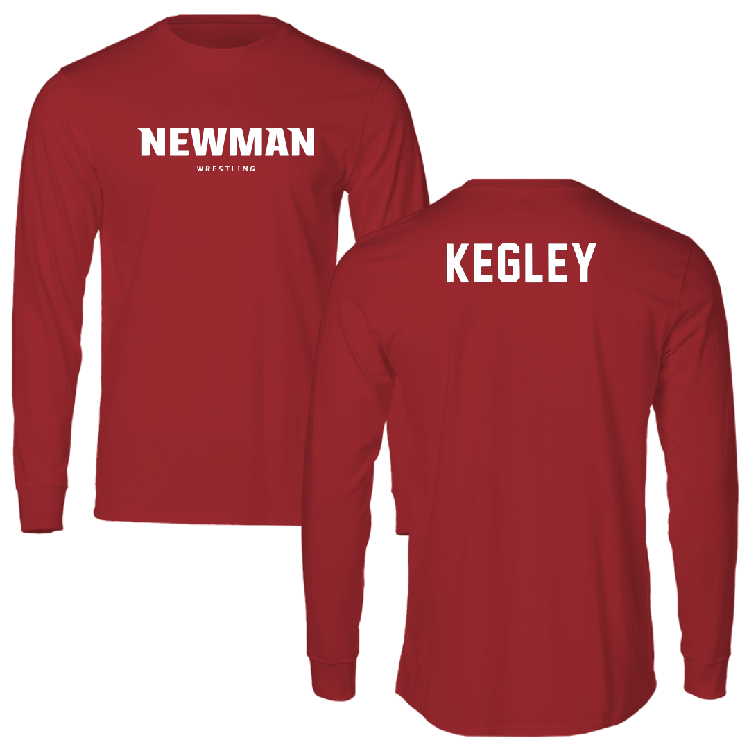 Newman University Wrestling Canvas Red Long Sleeve - Bryce Kegley