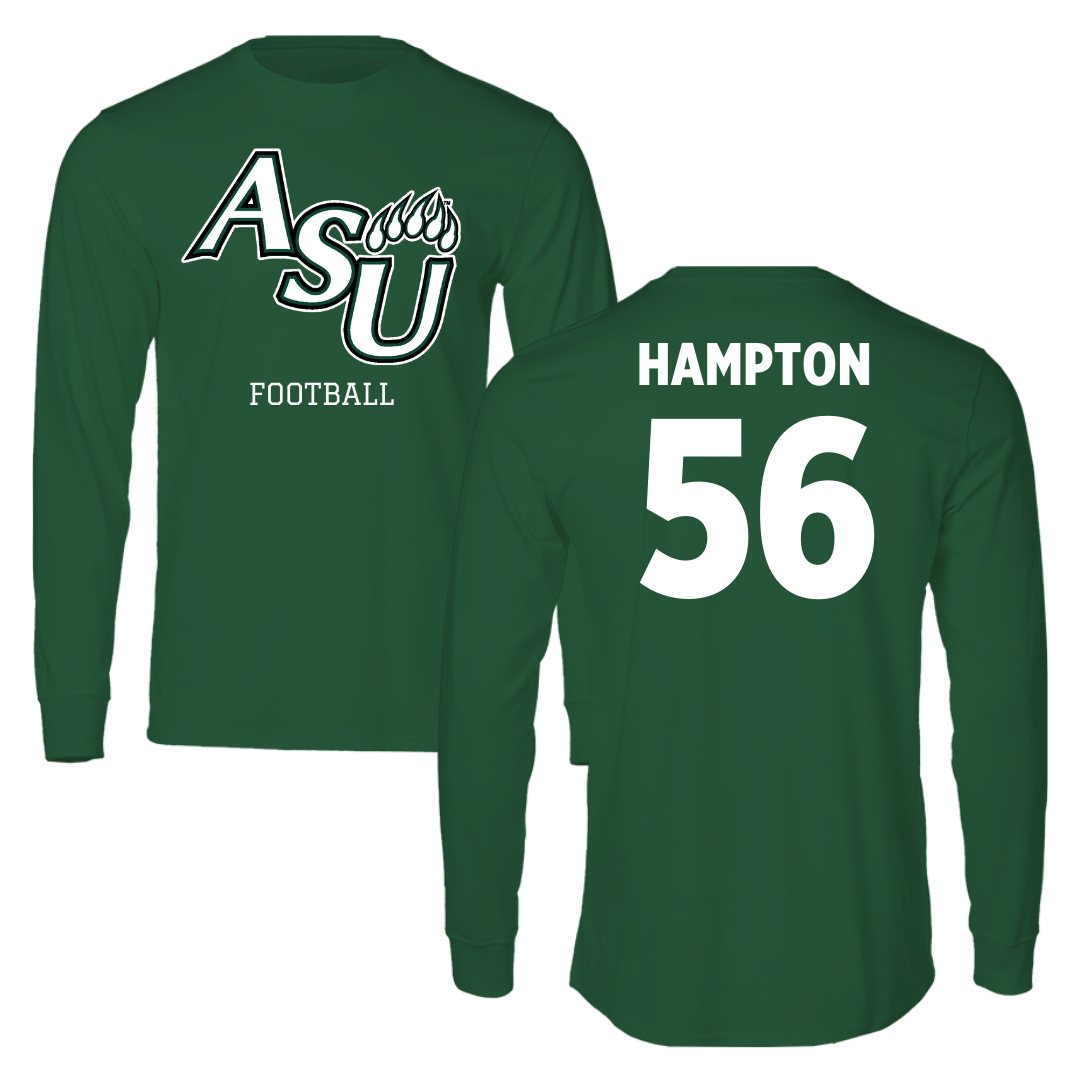 Adams State University Football Forest Green Block Long Sleeve - #56 Jacob Hampton