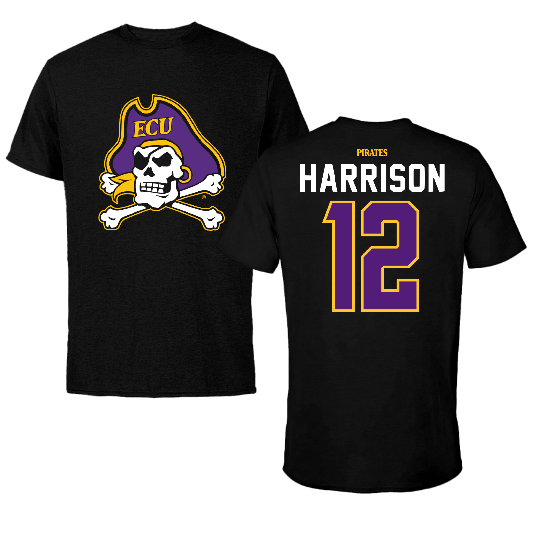 East Carolina University Football Black Tee - #12 Bryson Harrison