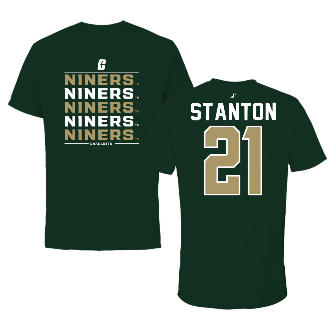 The University of North Carolina at Charlotte Baseball Forest Green General Tee - #21 Adam Stanton
