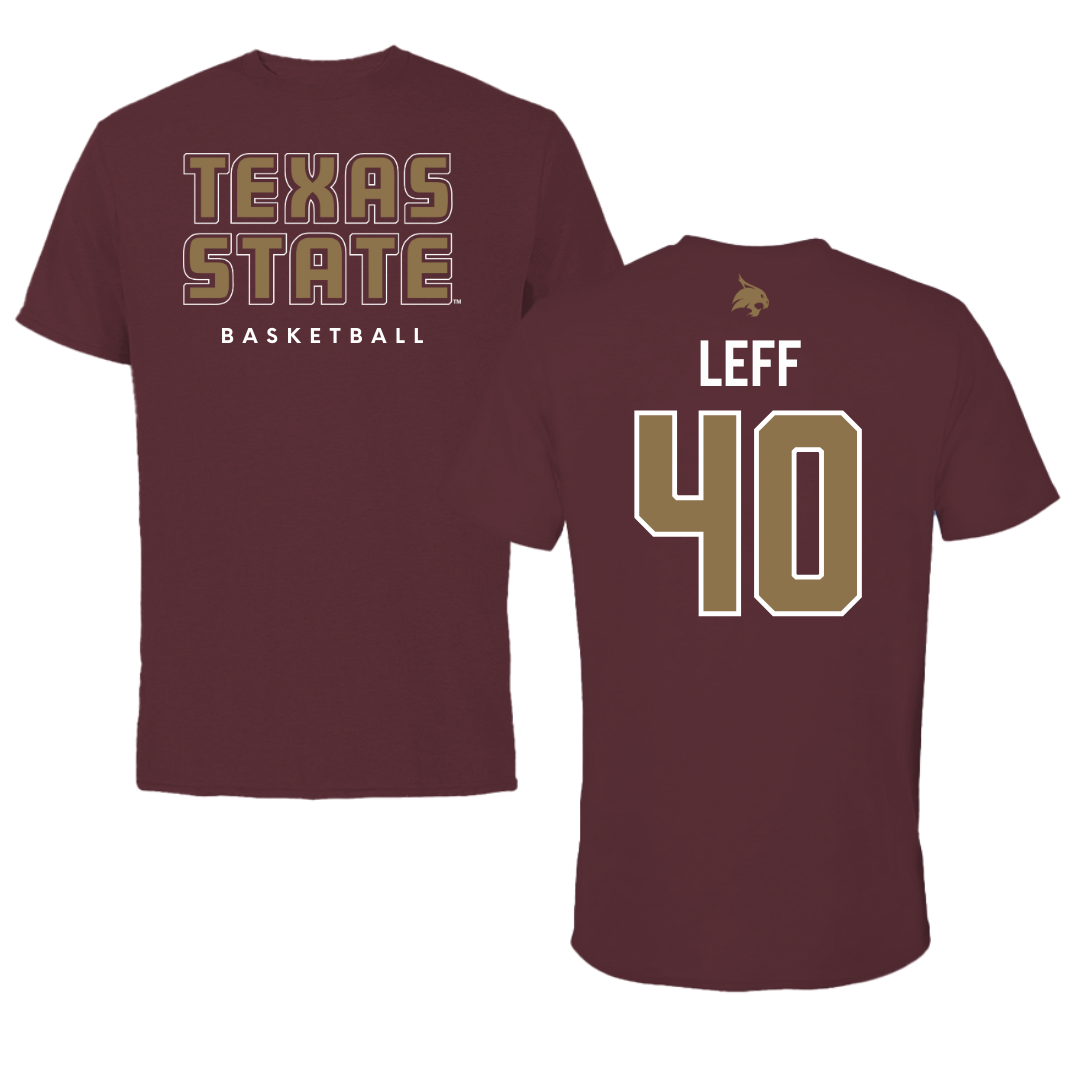 Texas State University Basketball Maroon Performance Tee - #40 Nicole Leff