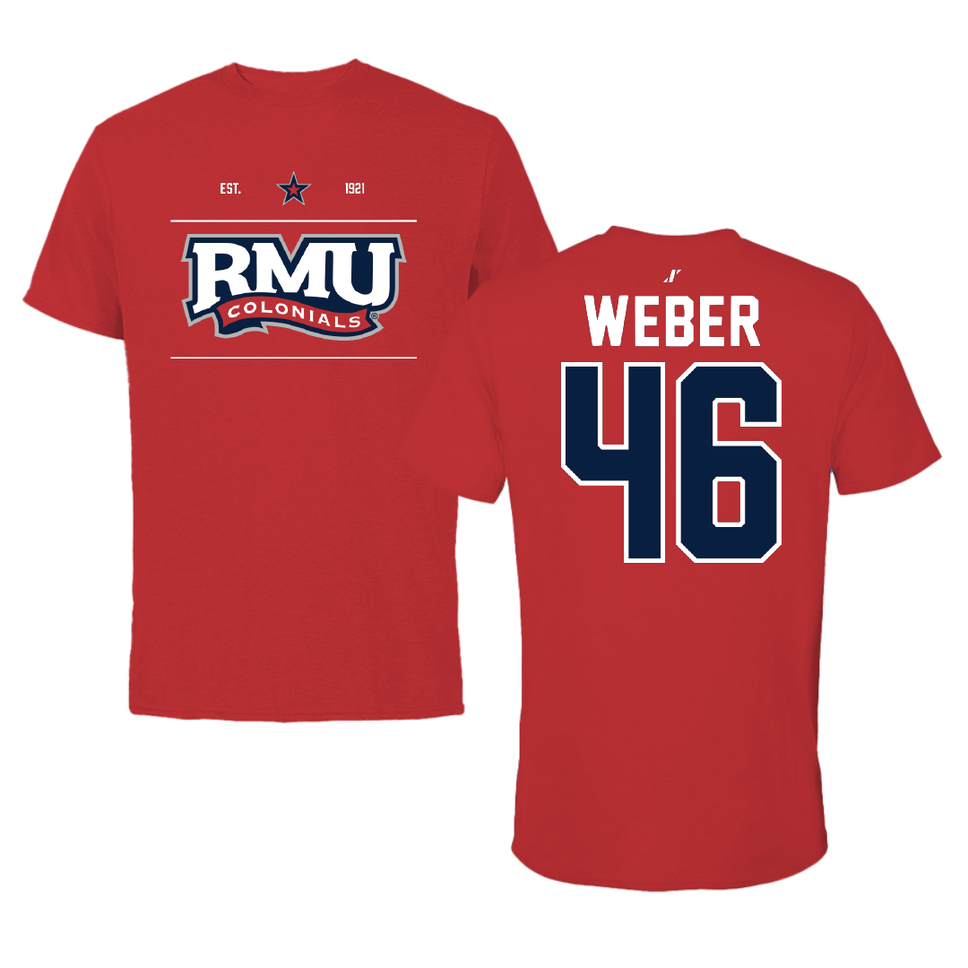 Robert Morris University Football Red General Tee - #46 Zach Weber