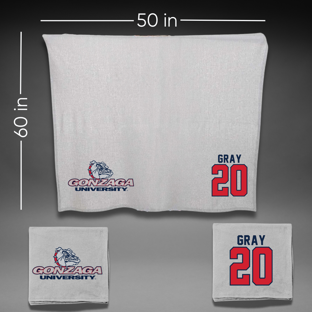 Gonzaga University Soccer Gray Blanket - #20 Hannah Gray