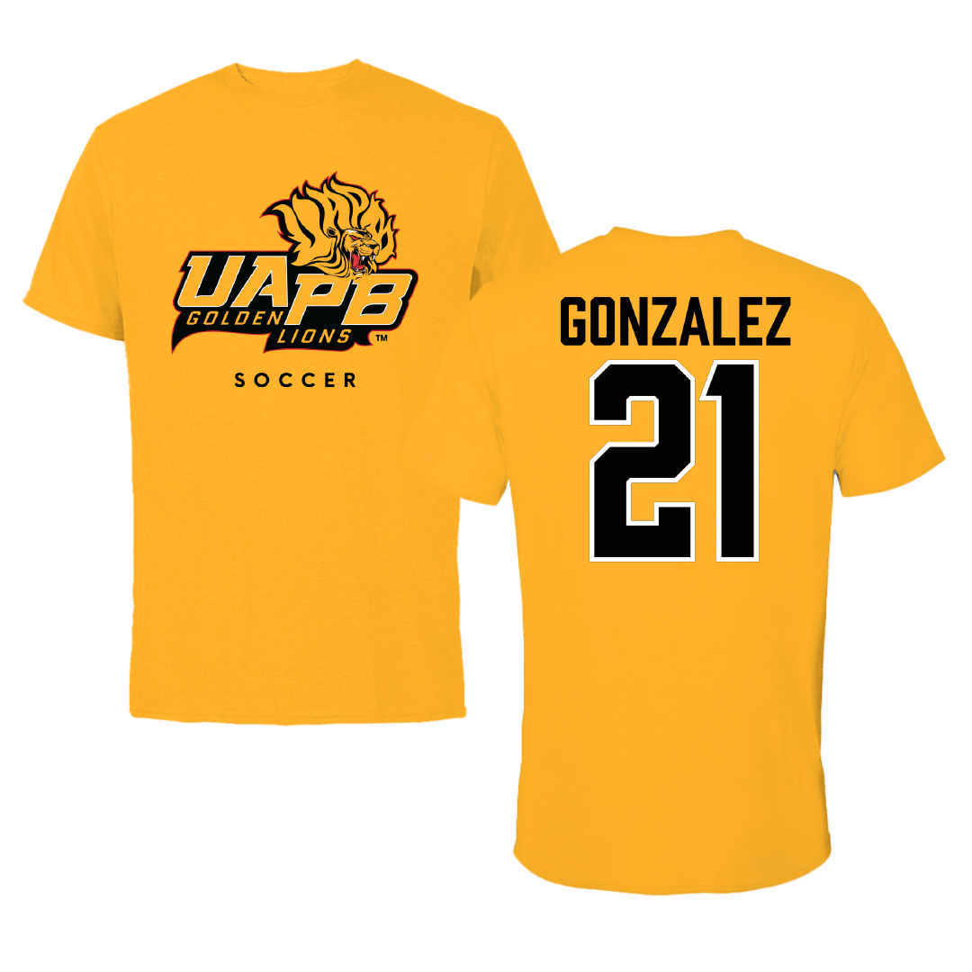 University of Arkansas-Pine Bluff Soccer Gold Performance Tee - #21 Brooke Gonzalez
