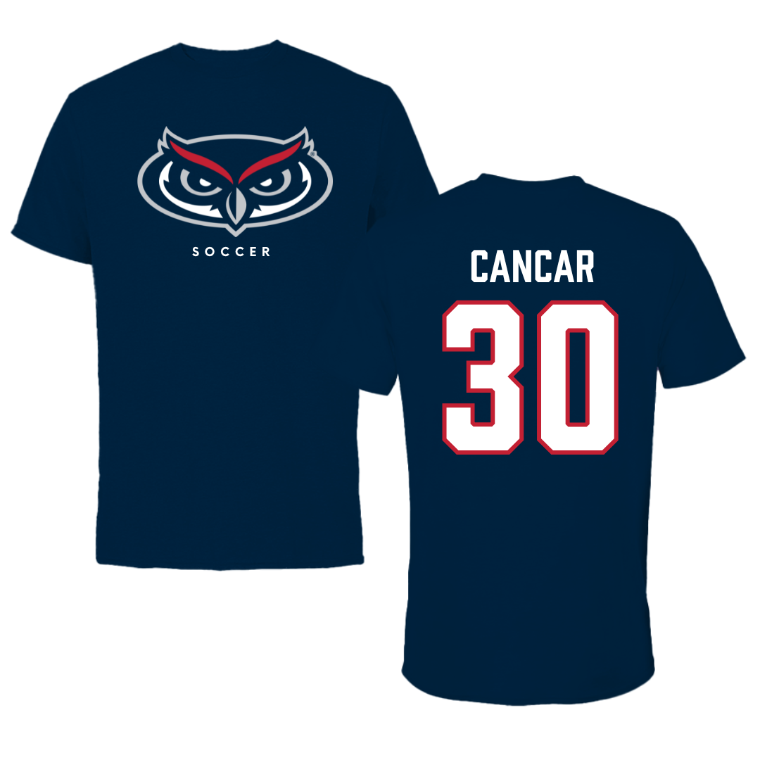 Florida Atlantic University Soccer Navy Mascot Tee - #30 Jozo Cancar