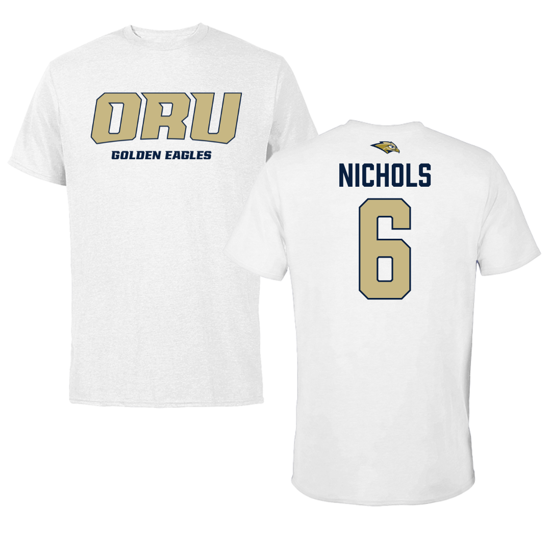 Oral Roberts University Soccer White Performance Tee - #6 Haley Nichols
