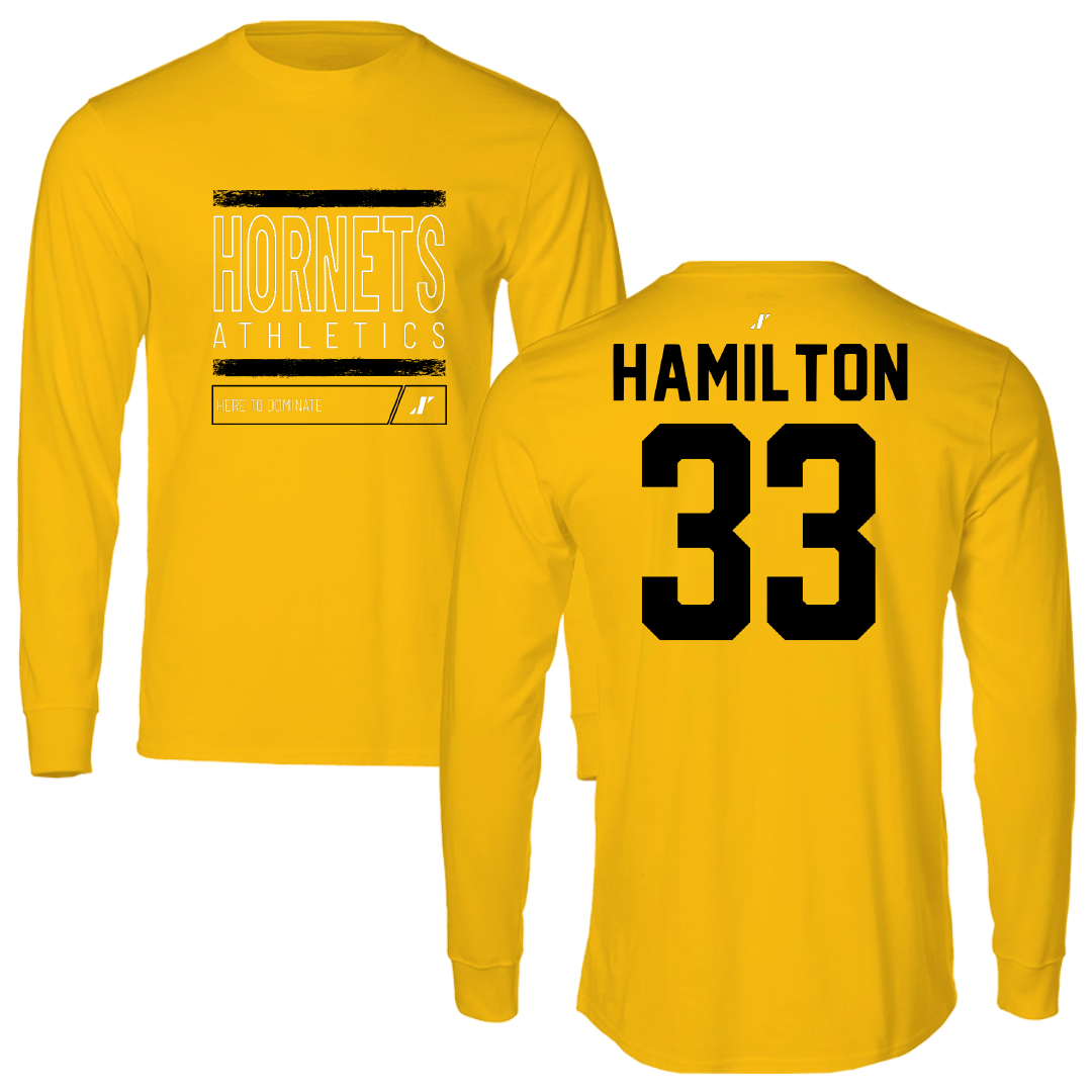 Alabama State University Basketball Gold Dominate Long Sleeve - #33 Talayah Hamilton