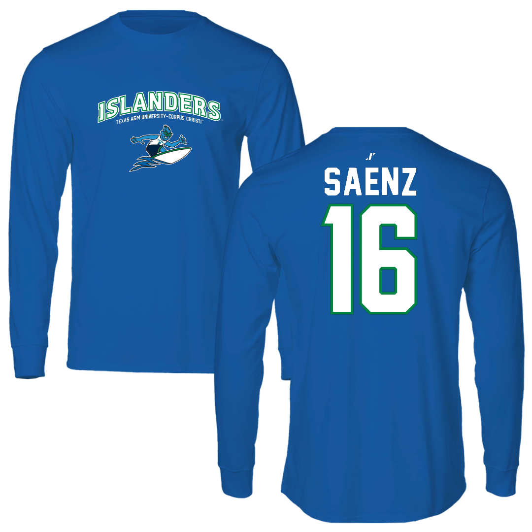 Texas A&M University-Corpus Christi Softball Blue General Long Sleeve - #16 Ariella Saenz