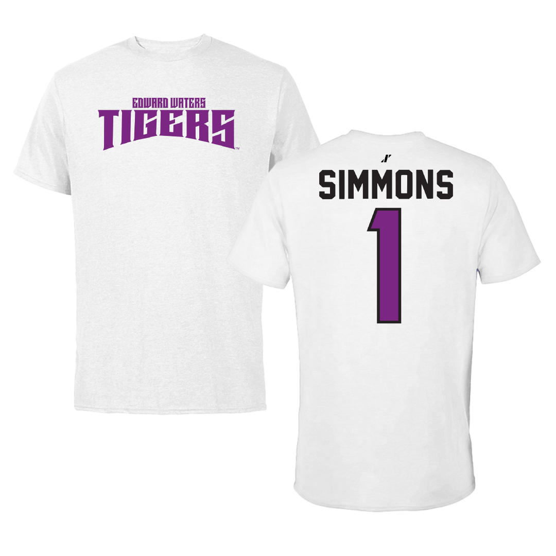 Edward Waters University Volleyball White Classic Tee - #1 Jeffrey Simmons