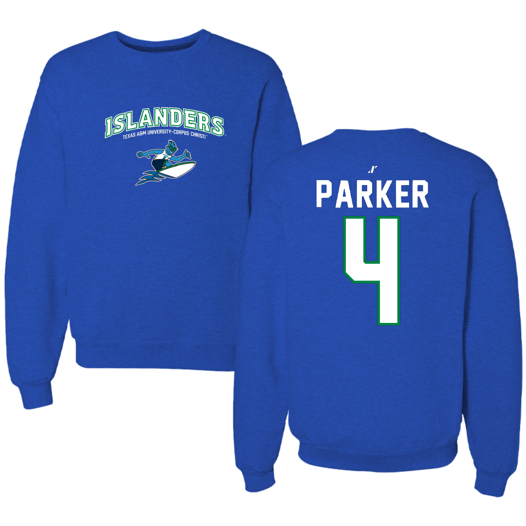 Texas A&M University-Corpus Christi Basketball Blue General Crewneck - #4 Kam Parker