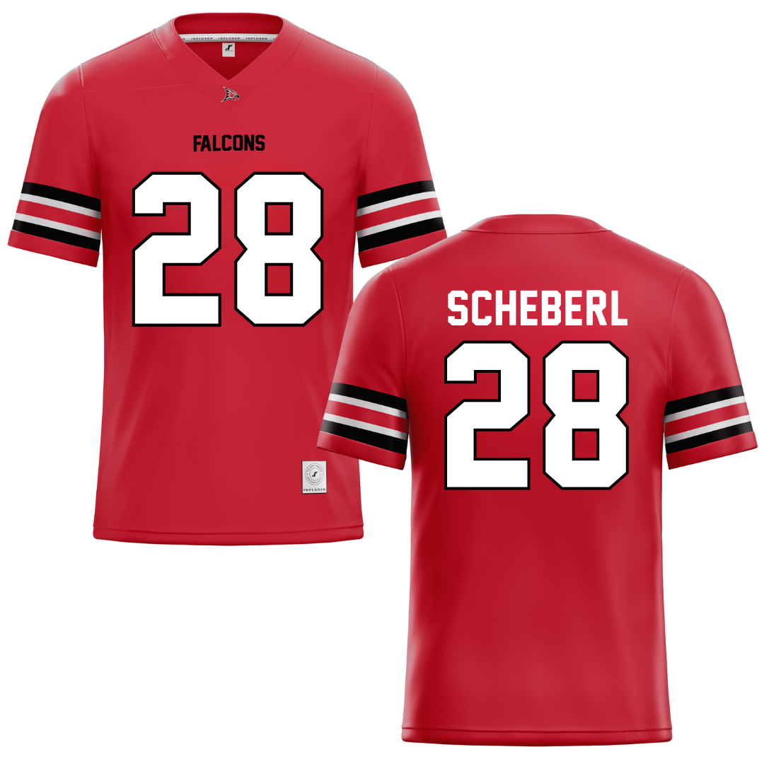 University of Wisconsin-River Falls Red Football Jersey - #28 Justin Scheberl
