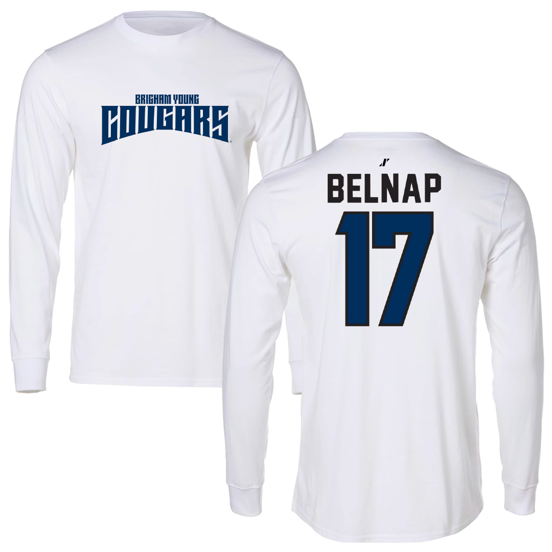 Brigham Young University Softball White Classic Performance Long Sleeve - #17 Kennadee Belnap