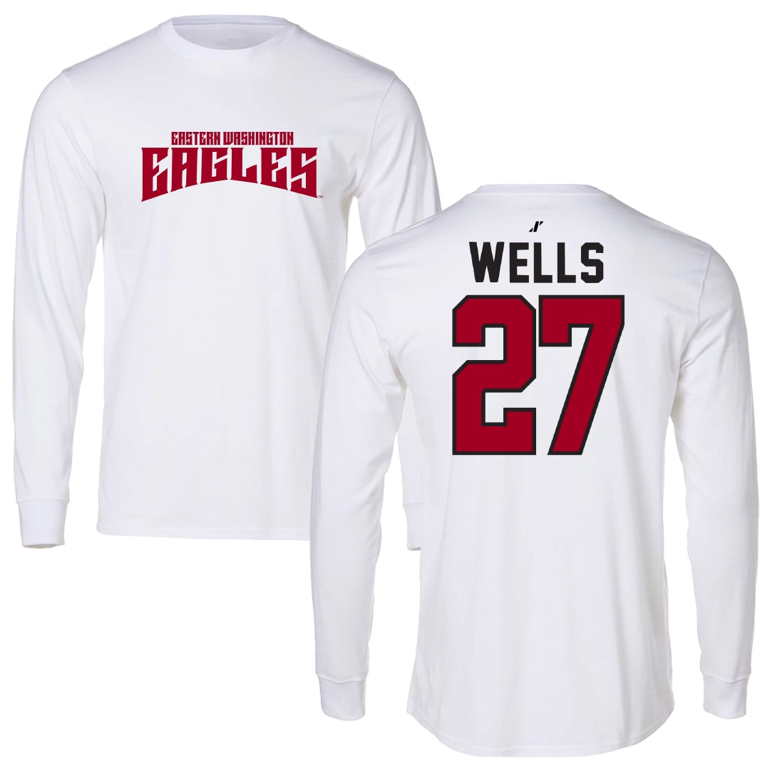 Eastern Washington University Football White Classic Long Sleeve - #27 DaJean Wells