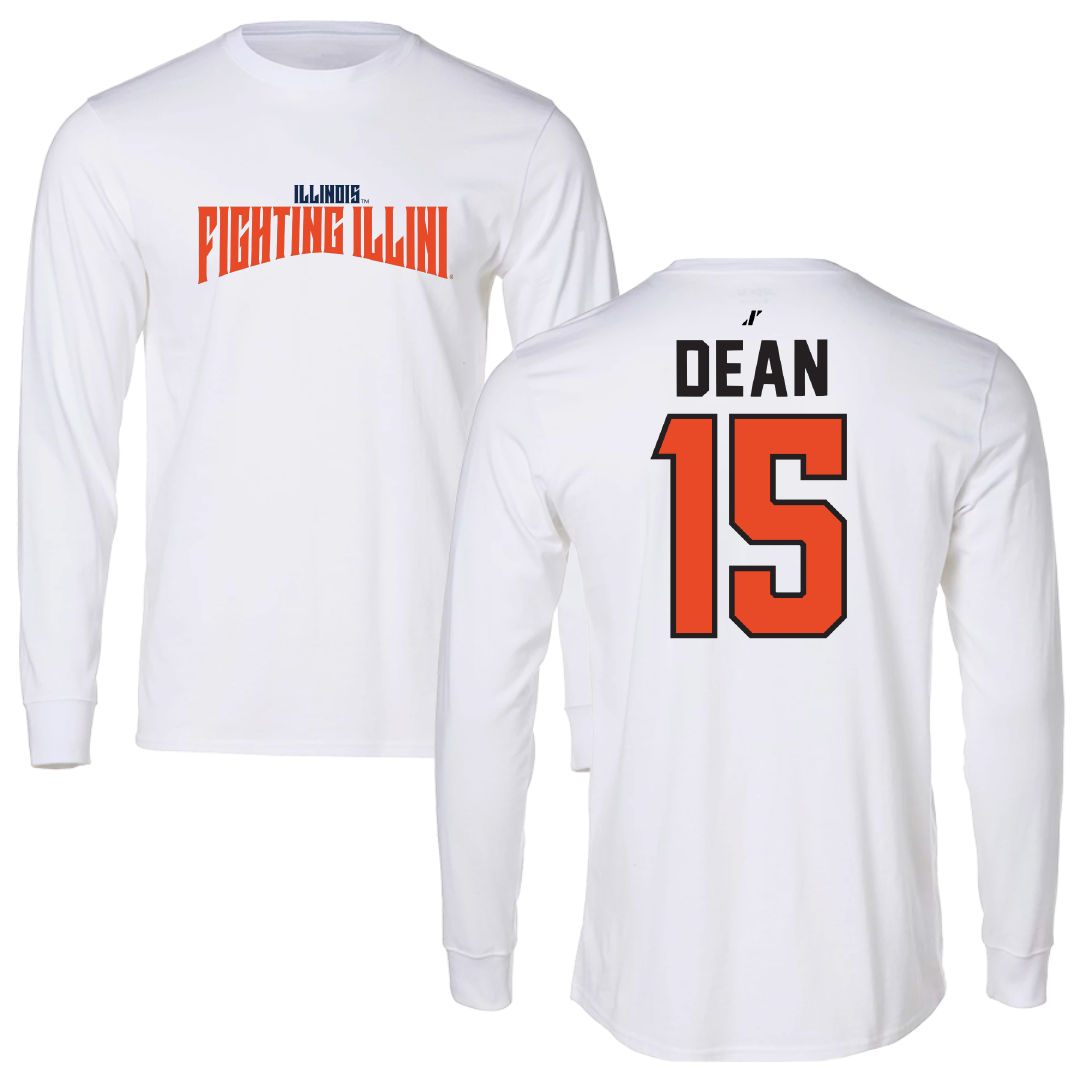 University of Illinois Volleyball White Classic Long Sleeve - #15 Gabby Dean