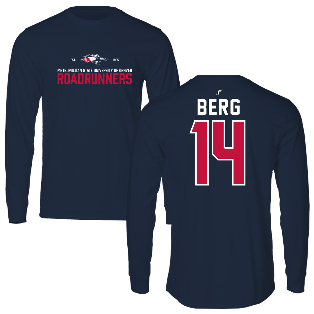 Metropolitan State University of Denver Softball Navy General Performance Long Sleeve - #14 Miki Berg