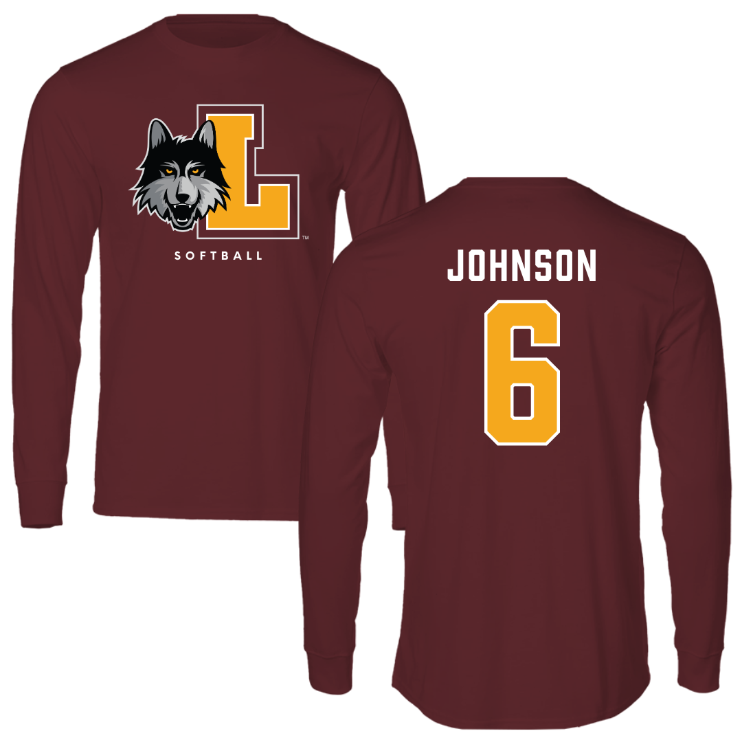 Loyola University-Chicago Softball Maroon Mascot Performance Long Sleeve - #6 Bailey Johnson