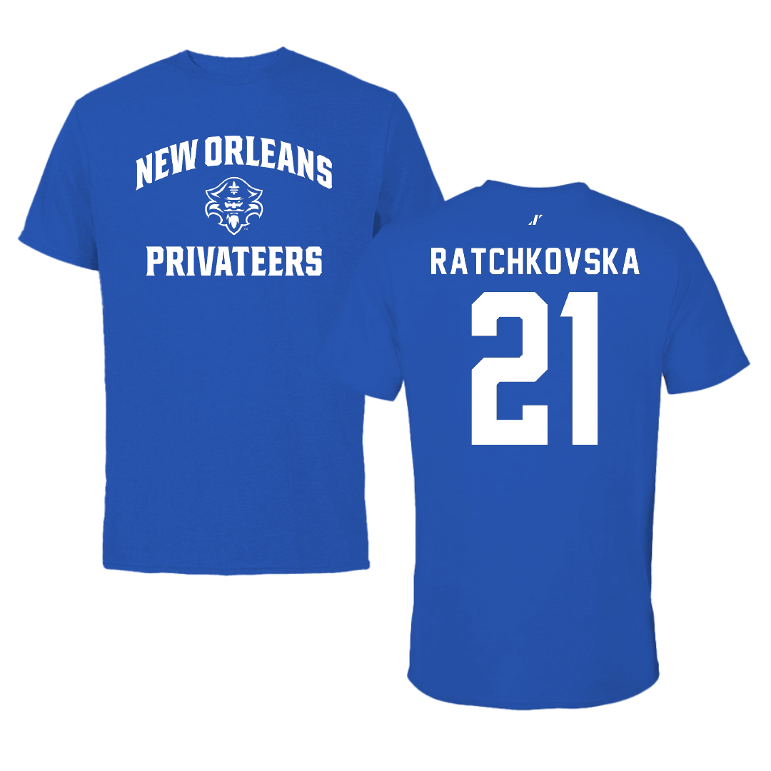 University of New Orleans Volleyball Blue General Tee - #21 Elani Ratchkovska