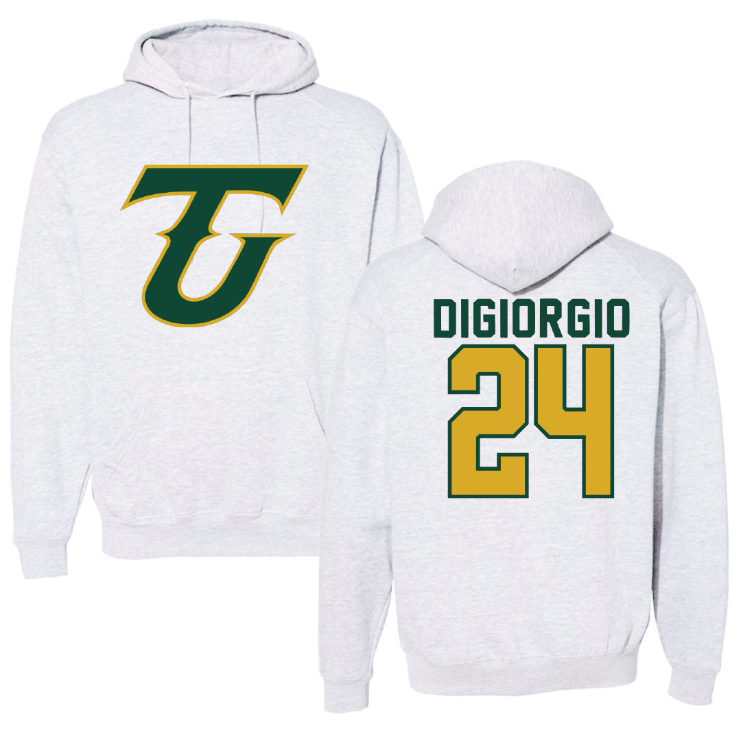Tiffin University Lacrosse Light Gray Hoodie - #24 Aaron DiGiorgio