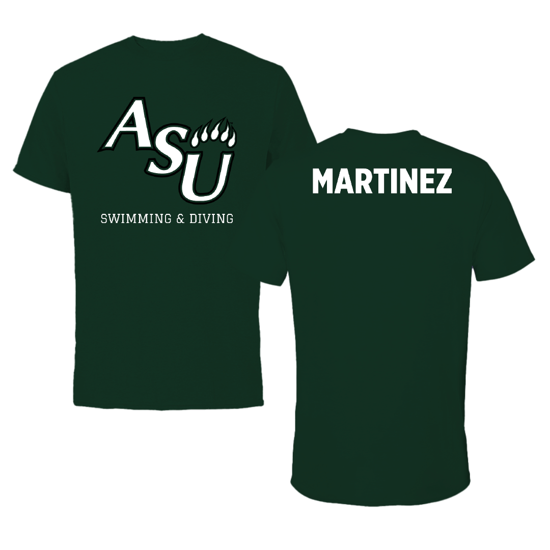 Adams State University Swimming & Diving Forest Green Performance Tee - Ryley Martinez