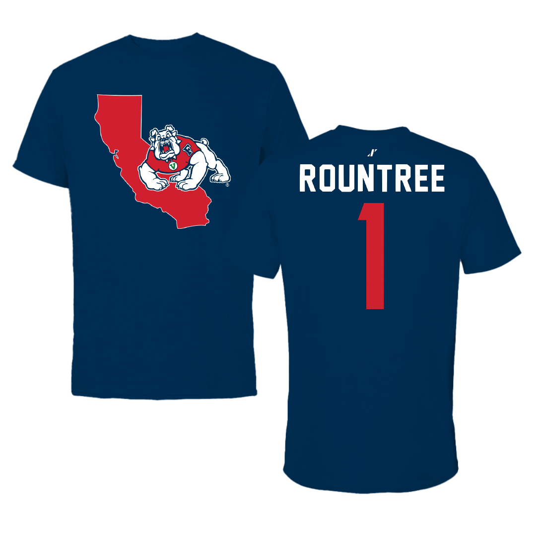 Fresno State University Softball Navy State Performance Tee - #1 Nadia Rountree