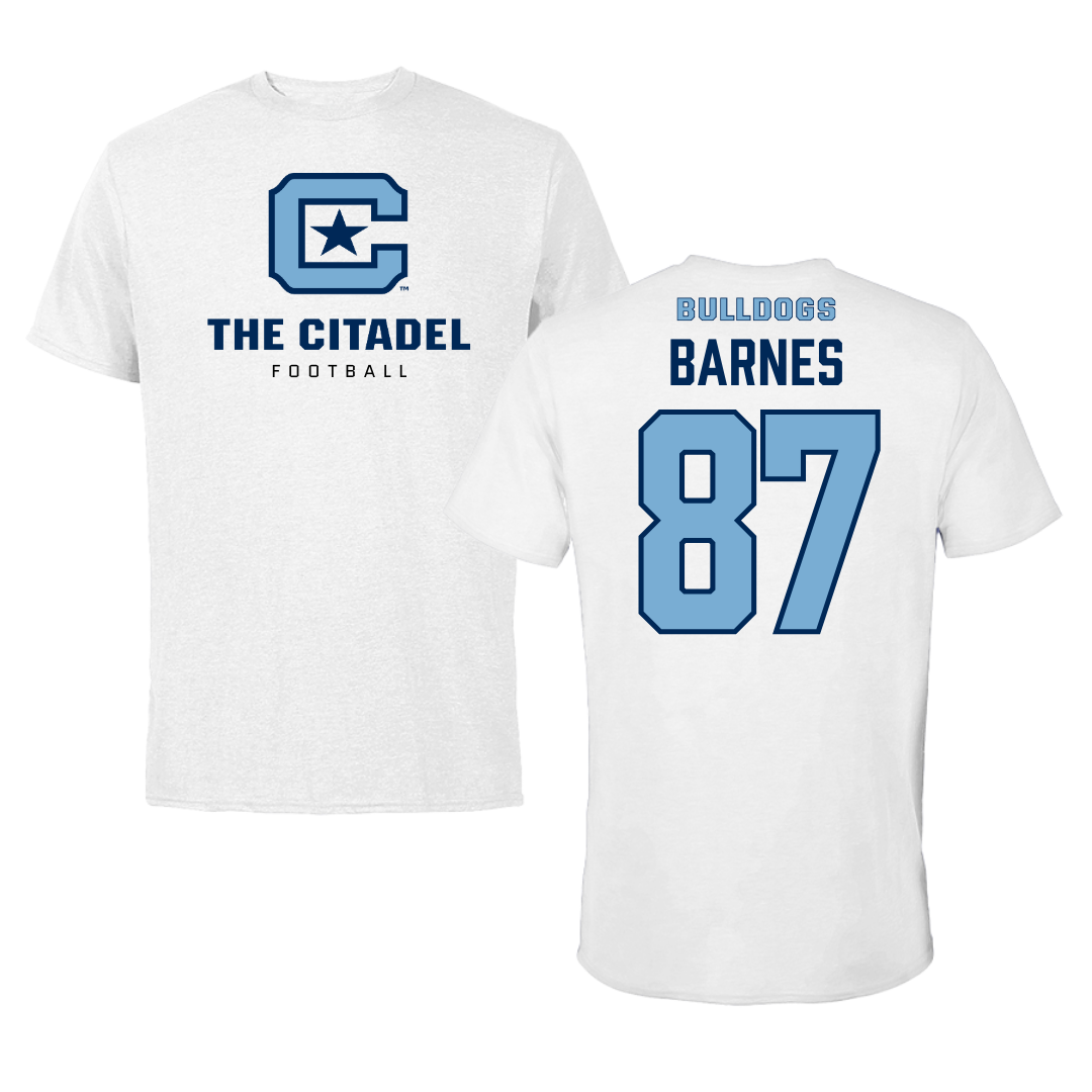 The Citadel Football White Tee - #87 Phillip Barnes