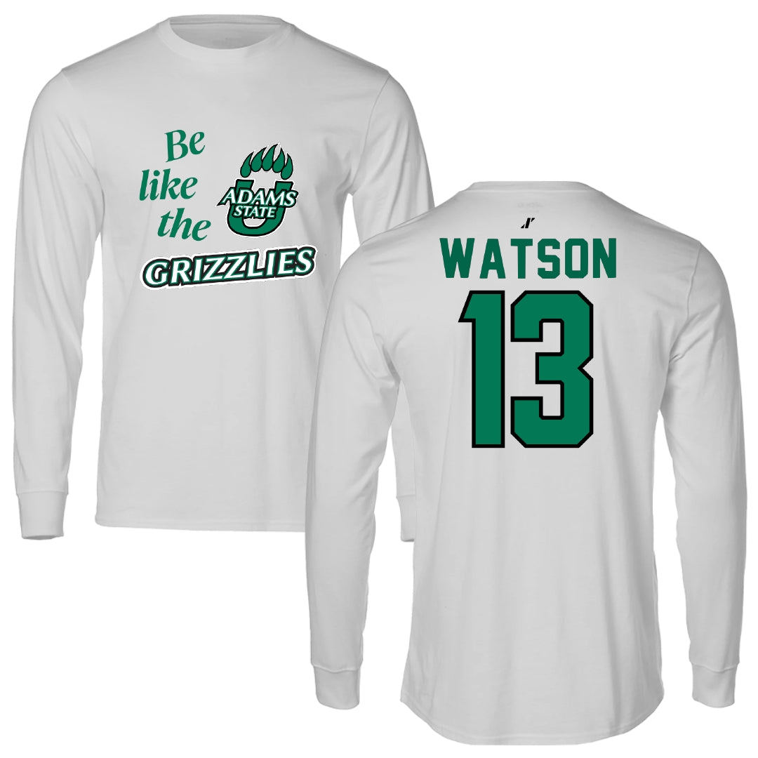 Adams State University Basketball Light Gray Be Like Us Performance Long Sleeve - #13 Celina Watson