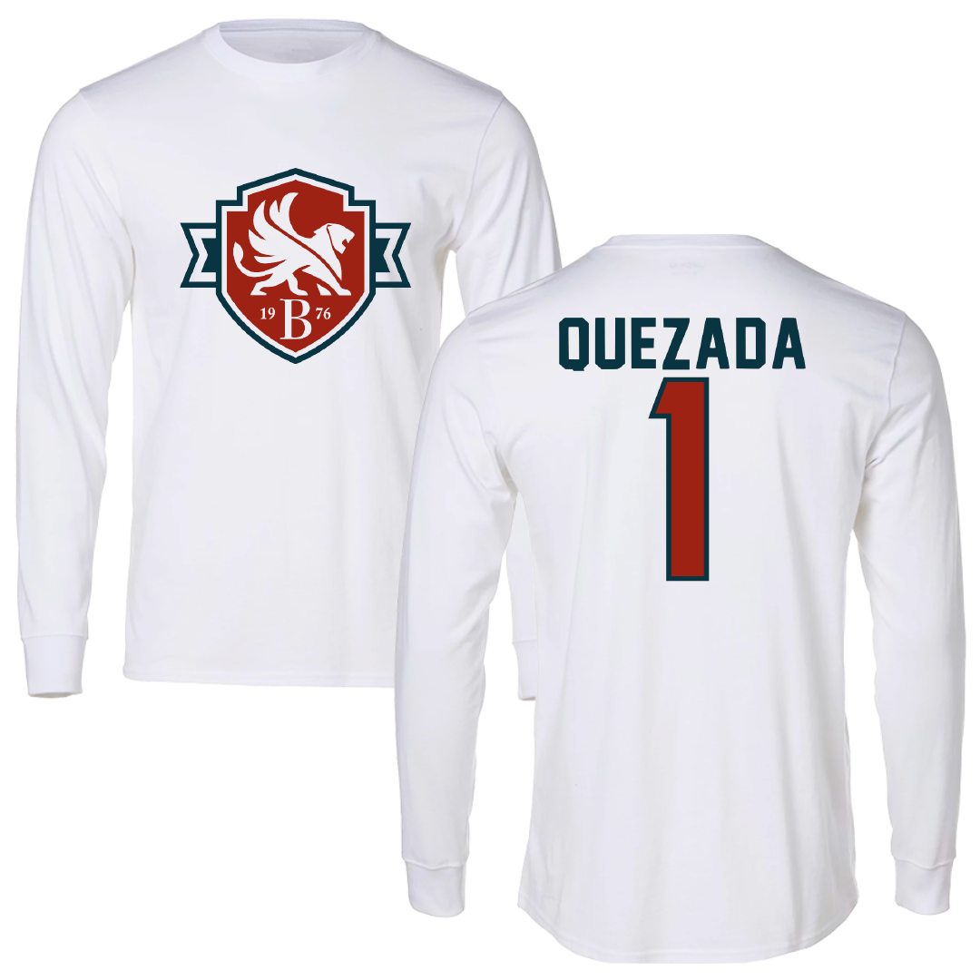 Bethesda University Basketball White Performance Long Sleeve - #1 Serina Quezada