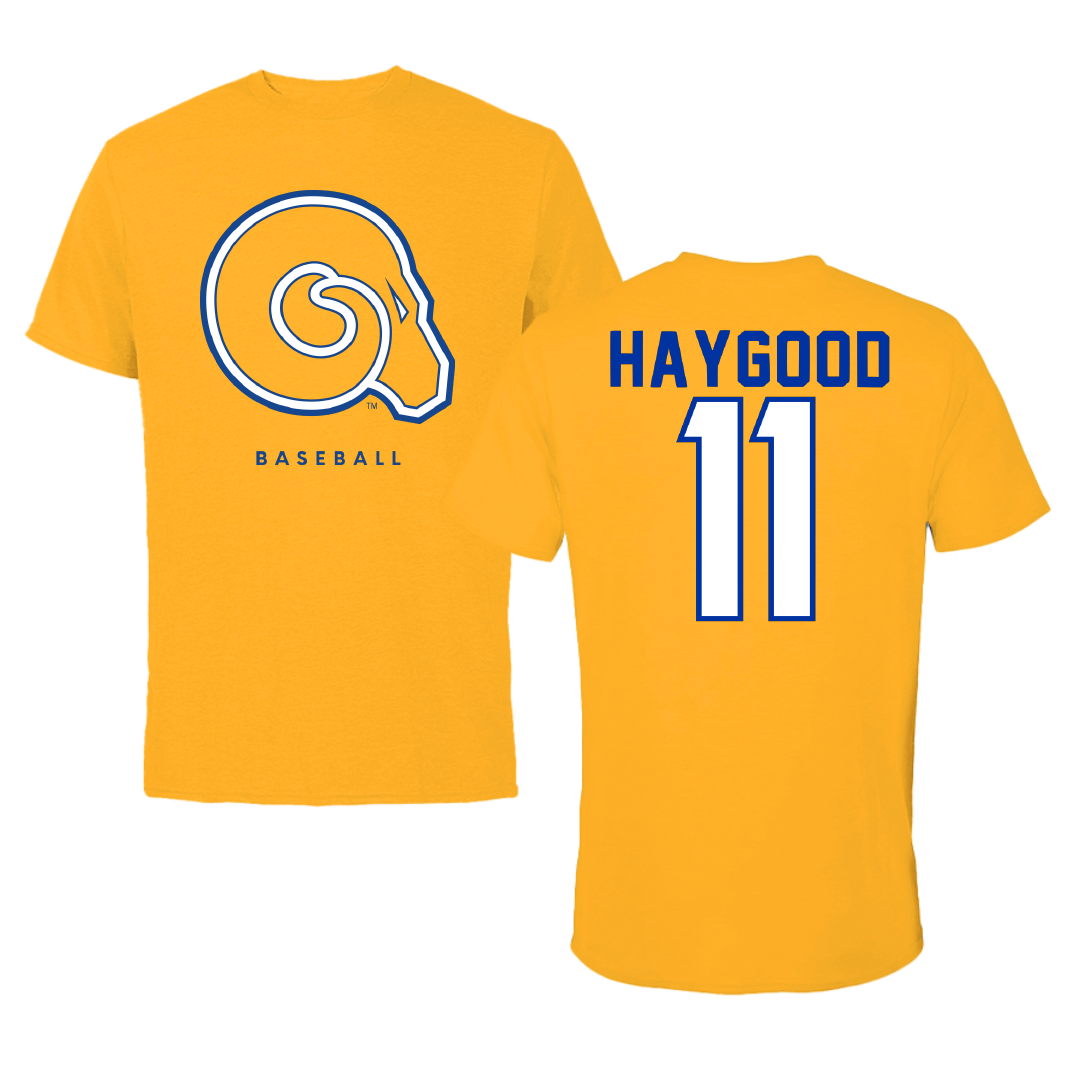 Albany State University Baseball Gold Tee - #11 Isaiah Haygood