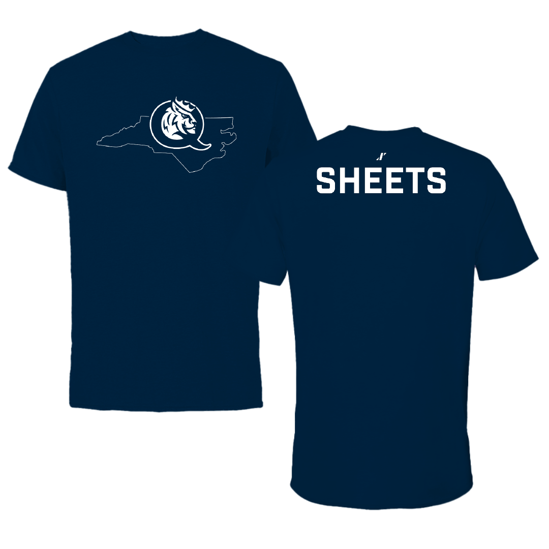 Queens University of Charlotte Swimming & Diving Navy State Tee - Benjamin Sheets