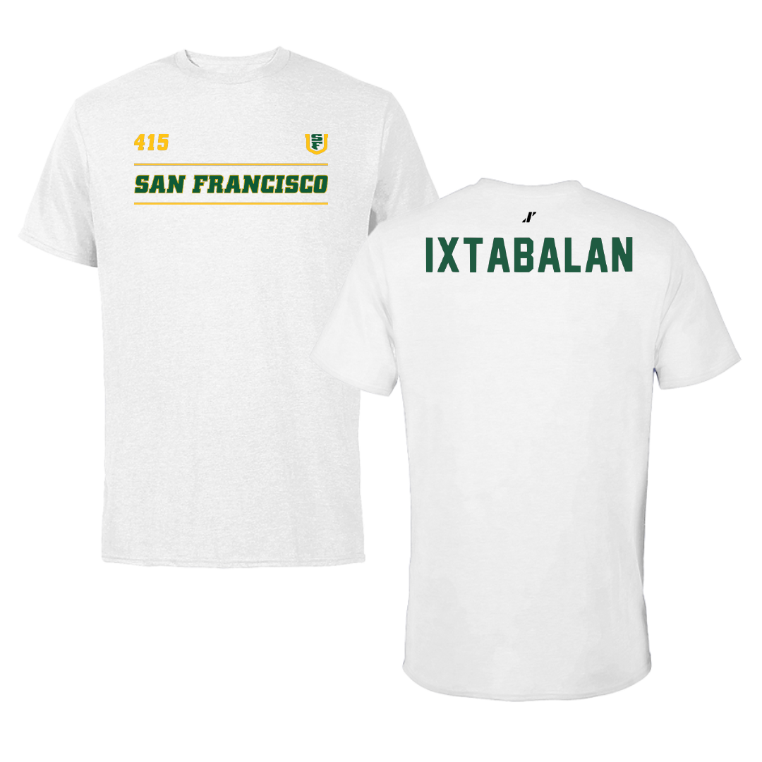 University of San Francisco TF and XC White Tee - Andy Ixtabalan