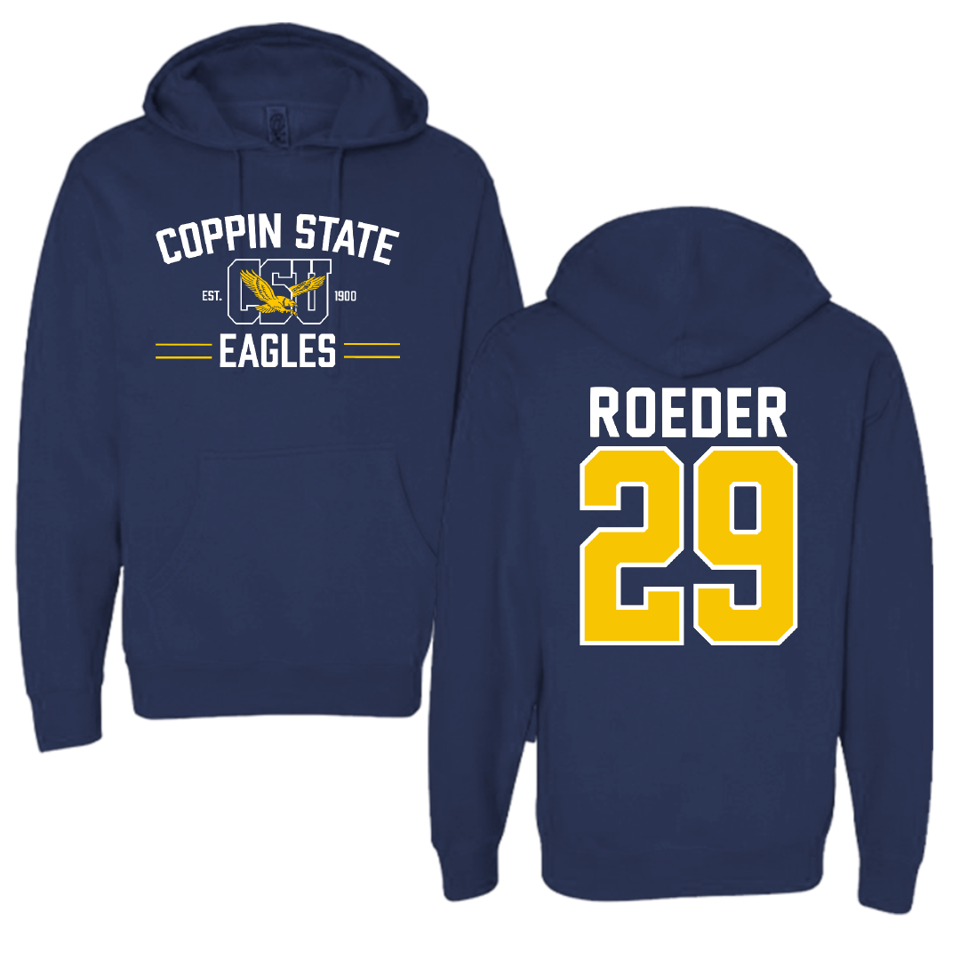 Coppin State University Baseball Navy General Hoodie - #29 Park Roeder