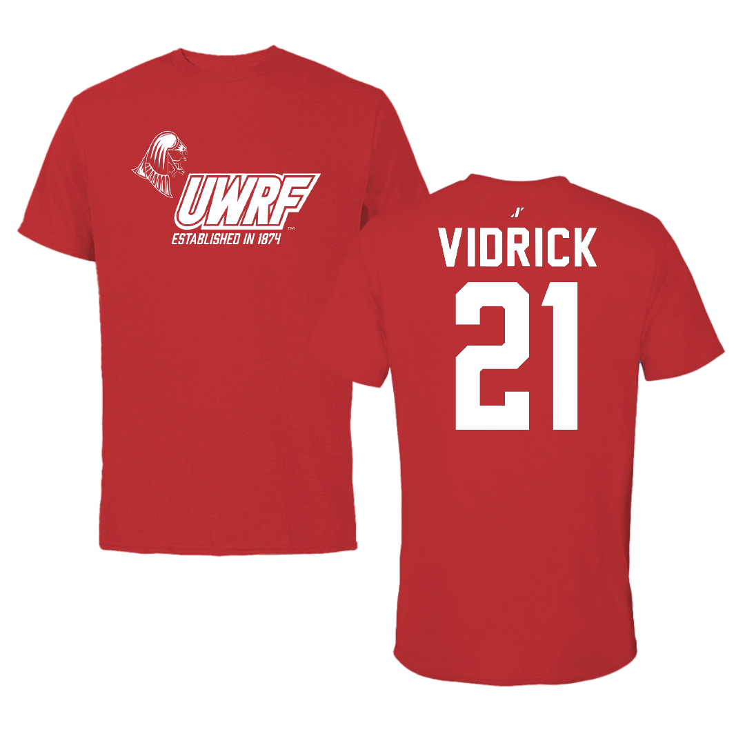 University of Wisconsin-River Falls Ice Hockey Red General Tee - #21 Anthony Vidrick