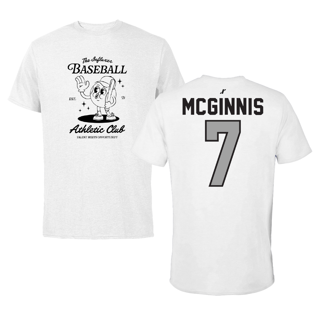 Baseball White Influxer Athletic Club Tee - #7 Cal McGinnis