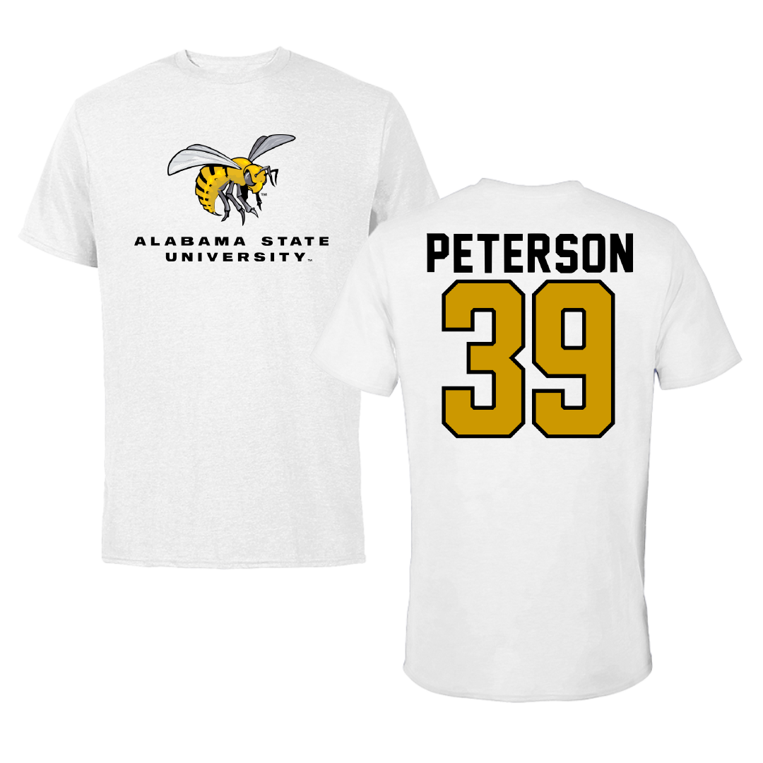 Alabama State University Baseball White Tee - #39 Joshua Peterson