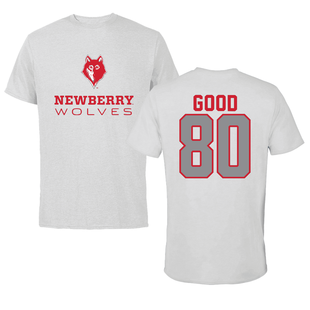 Newberry College Football Light Gray Tee - #80 Shaquil Good