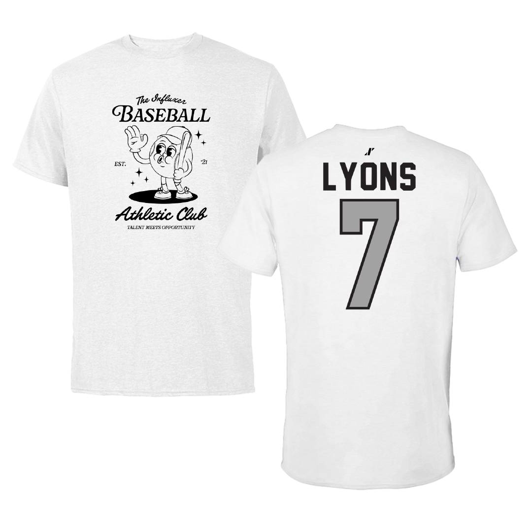 Baseball White Influxer Athletic Club Tee - #7 Elijah Lyons
