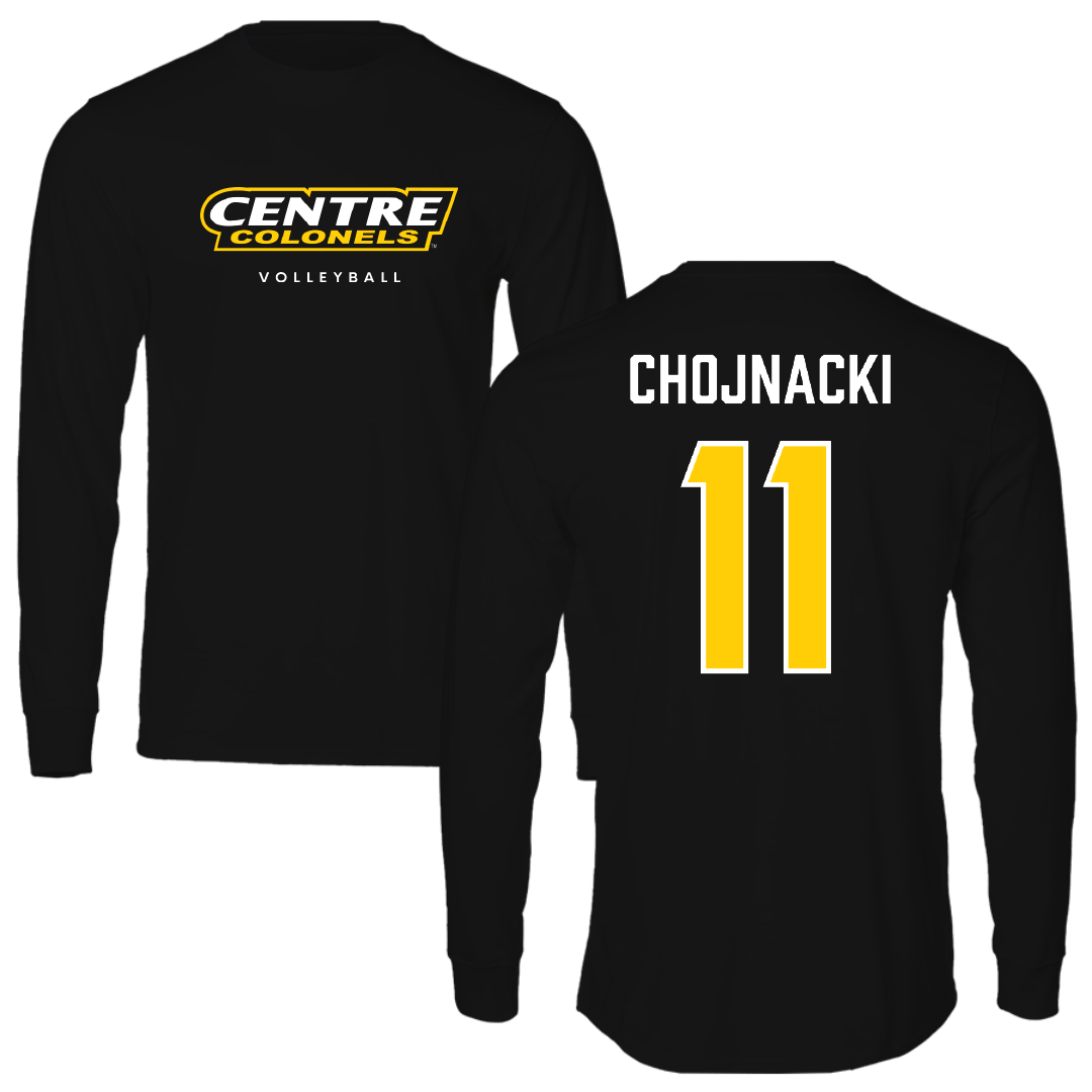 Centre College Volleyball Black Performance Long Sleeve - #11 Olivia Chojnacki