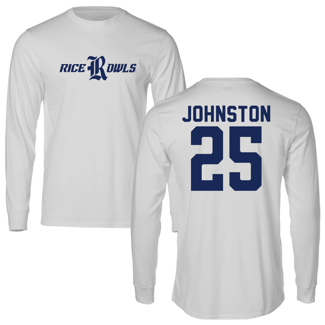 Rice University Soccer Light Gray Long Sleeve - #25 Jules Johnston