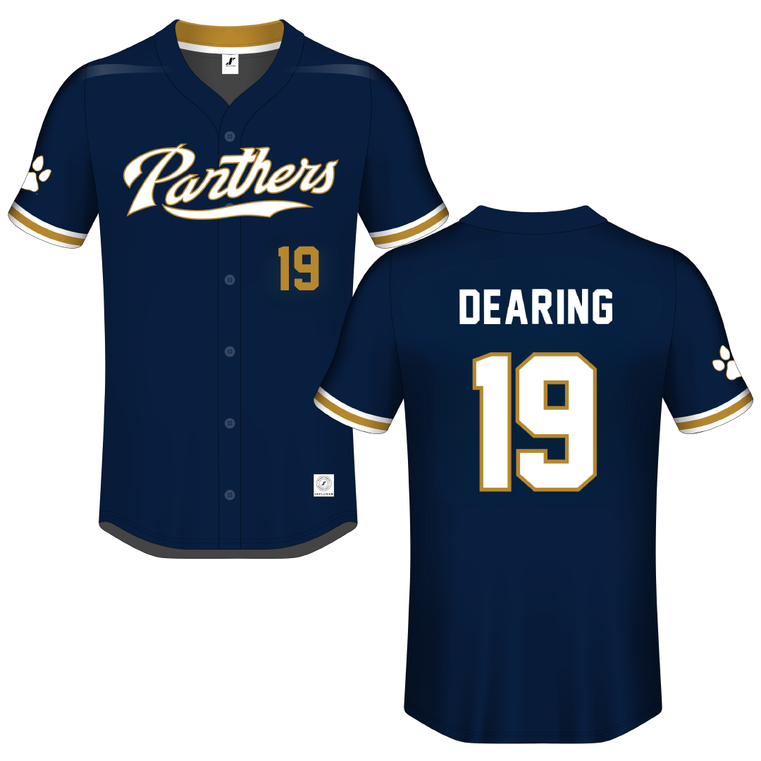 Florida International University Blue Button-Down Jersey - #19 Austin Dearing