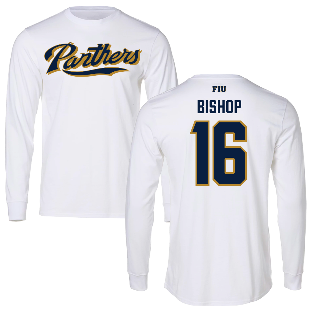Florida International University Baseball White Panthers Long Sleeve - #16 Jaydon Bishop