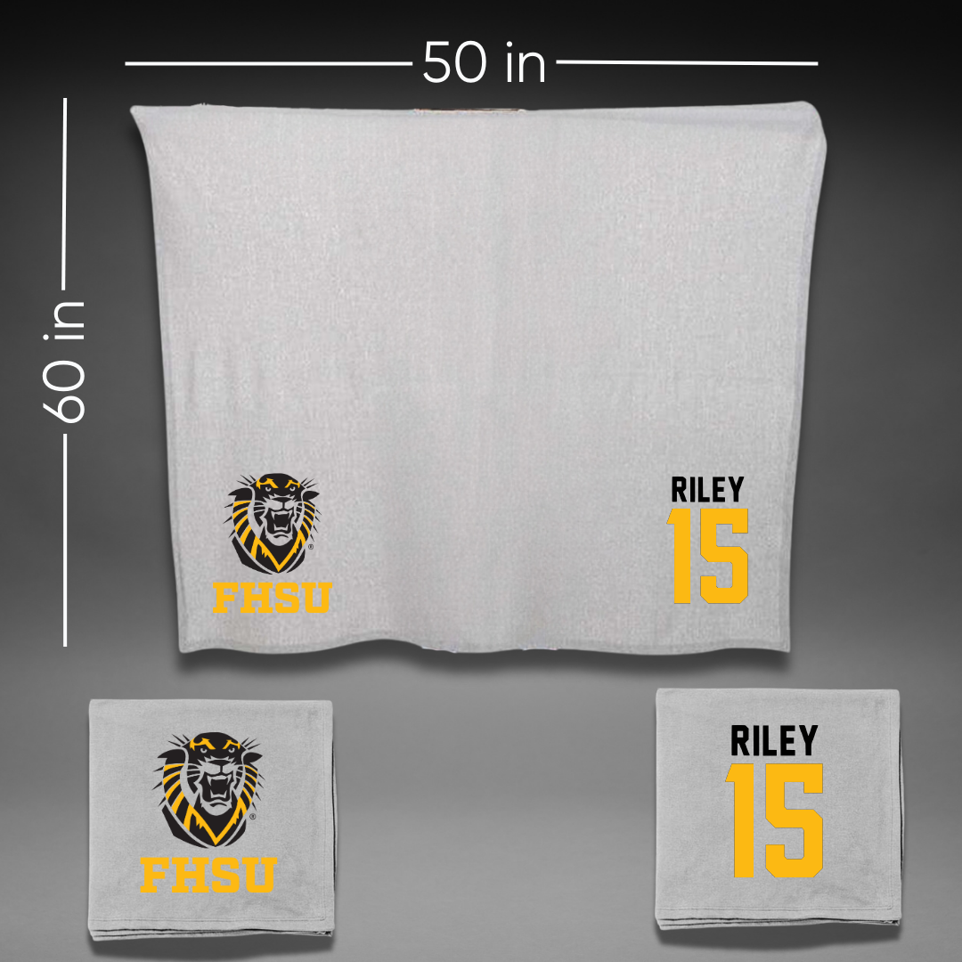 Fort Hays State University Baseball Gray Blanket - #15 Tyrus Riley
