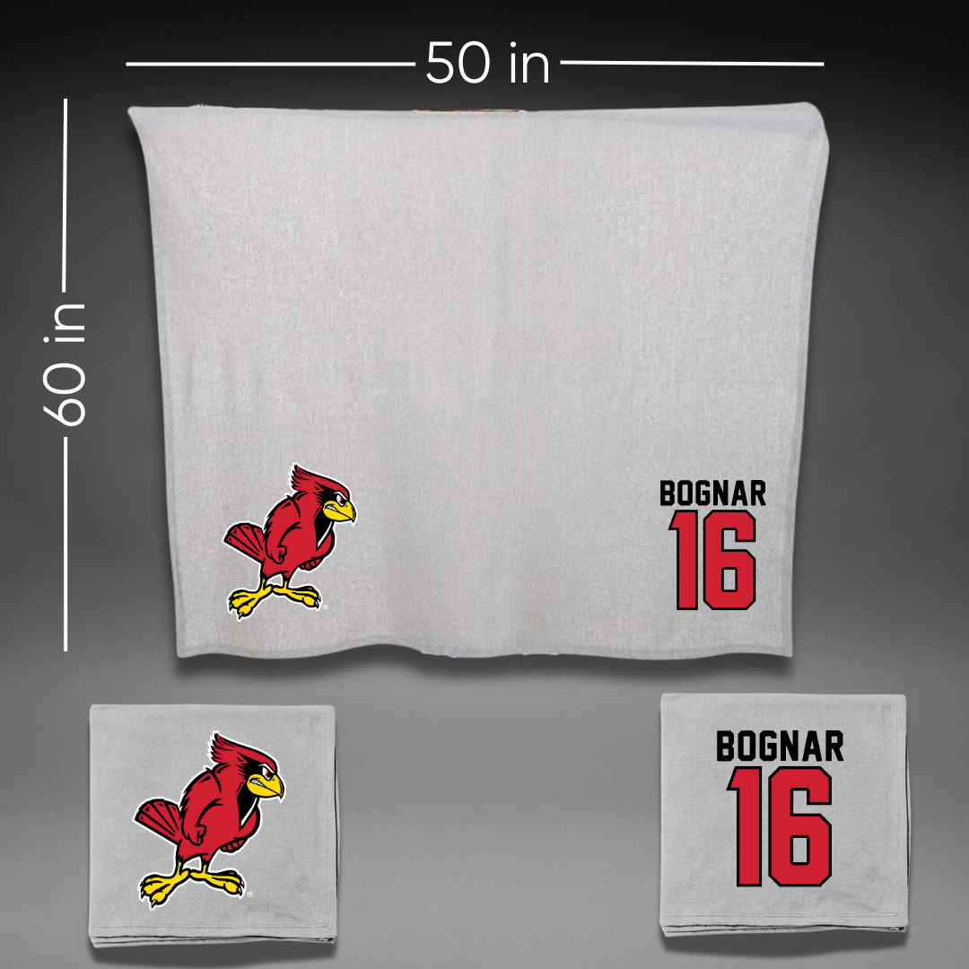 Illinois State University Softball Gray Blanket - #16 Bailah Bognar